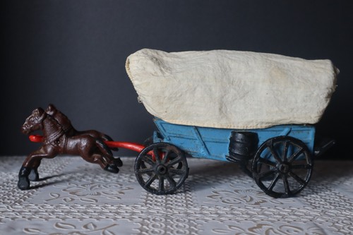Vintage cast iron horse drawn - vintage,