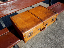 Antique wooden suitcase brass