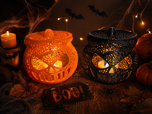 Halloween cauldron light led - cauldron,