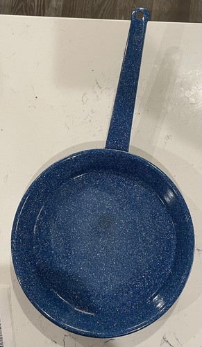 Blue enameled speckled tin - blue,
