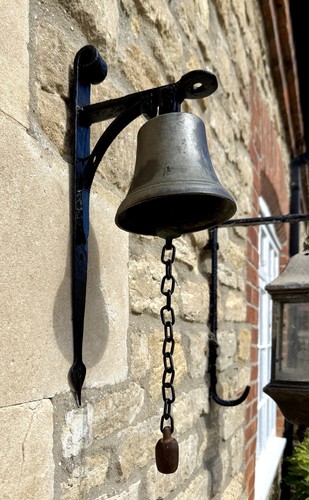 Vintage brass door - door, bell