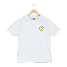 Leeds United Football Shirt Mens Size M White Retro Reprint 70s Collared