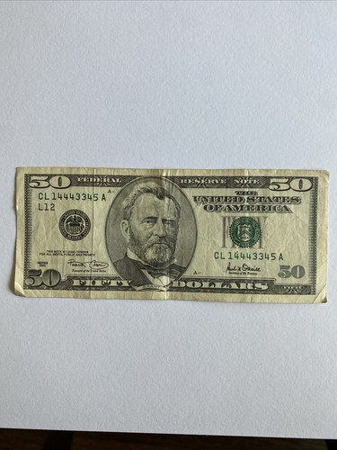 Old 2001 fifty - 2001, $50