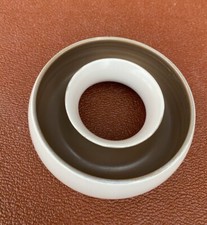 Vintage Poole Pottery Twin Tone Posy Ring Vase Beige/ Brown