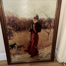 Boldini Reproduction Oil on Canvas 'A Walk in the Park