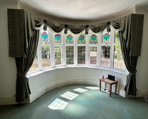 Huge bay window curtains - window,