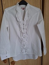Joe Brown white Victorian Ruffle Blouse  ." size 12."  Steampunk.