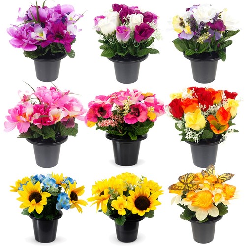 Artificial silk flower grave - artificial,