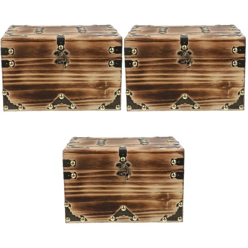 Vintage wooden treasure chest - vintage,