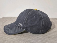 McDonald's One Size Uniform Crew Employee Baseball Cap Hat Grey Adjustable Logo