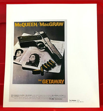 The Getaway Steve McQueen/Ali McGraw Movie/Film Poster Art PICTURE/PRINT 11"x9.5