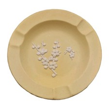 WEDGWOOD Jasperware Prunus Yellow Primrose Ashtray Flowers Small Plate Pin Dish