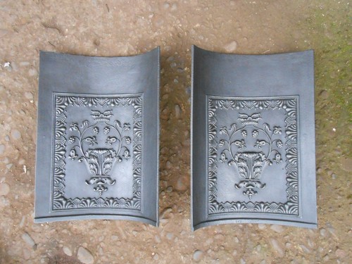 Pair antique cast iron hob - cast,