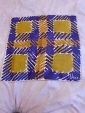 Vintage Vera Neumann Blue & Yellow  Silk Scarf