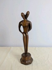 Vintage Lovers Figure Resin Wooden Ornament Romantic Man Woman Statue Figurine 