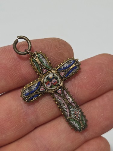 Antique micro mosaic cross - mosaic,