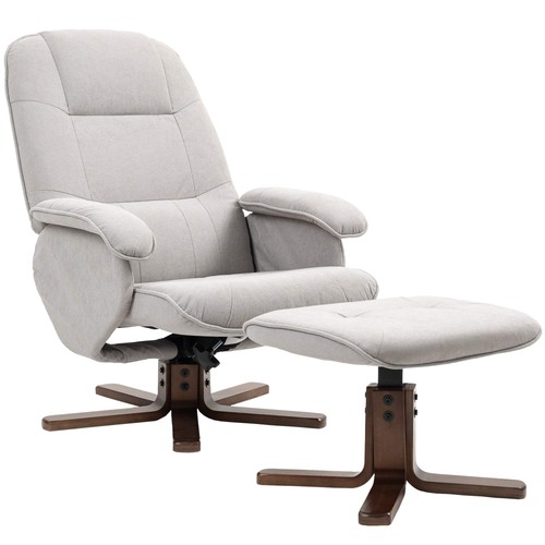 Homcom linen swivel recliner - linen,