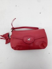 Radley London Red Leather Wristlet Clutch Bag with Dog Charm