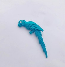 Vintage Turquoise blue parrot bird brooch, German made numbered on reverse