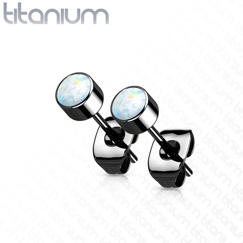 Pair opal bezel set - pair, implant