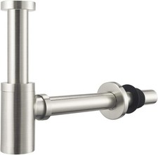 Brass Bottle Trap with 20cm Extra Long Extension Tube, Round Decorative P Trap 1