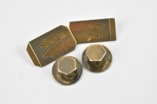 Vintage Cufflinks x 3 Rectangular Circular 9 Carat Gold On Sterling Silver