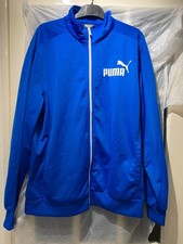 Mens Puma printed logo Tracksuit Top. Royal blue size XL. RRP £50