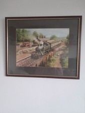 Vintage Steam Train Locomotive Framed Art Print