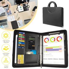 Conference Folder A4 Zippered Document Organizer Business Portfolio Bag w/Zipper