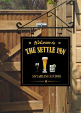 PERSONALISED HANGING PUB SIGN MAN CAVE SQUARE DESIGN FREE POSTAGE