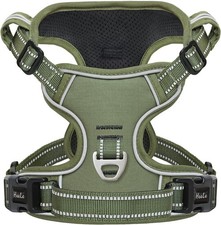 HEELE Dog Harness, Reflective Dog Harness, with Padded Handle Control, 2 Metal 