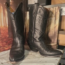 Grinders Mens Black Leather Cowboy Boots Size 8/42