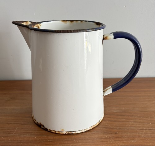 Vintage white enamel - vintage, jug