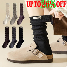 Womens Slouch Scrunchy Socks High Boot Cotton Lady Girl Long Loose Stacked Socks