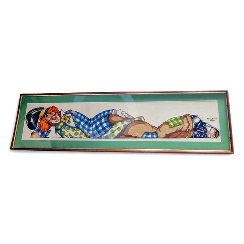 Cross stitch clown - stitch, large