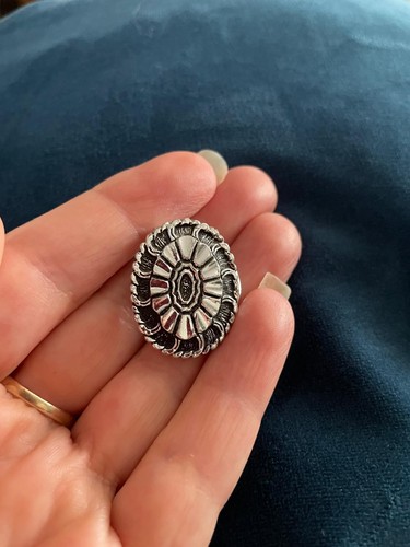 Vintage silver tone oval - vintage, scarf