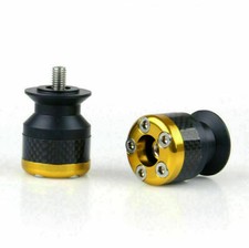 Universal Motorcycle CNC Carbon Fiber 8mm Swingarm Sliders Spools Gold T9