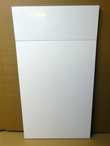 Cream gloss slab door - gloss,