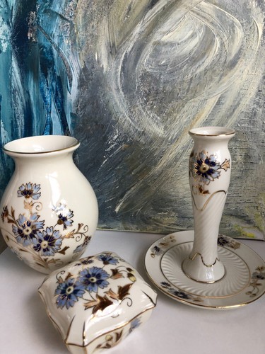 Cornflower porcelain set - porcelain, set,