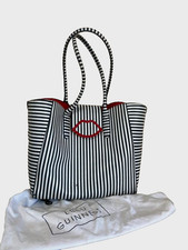 Lulu Guinness Large Cupids Bow Sofia Tote Bag Striped Rockabilly