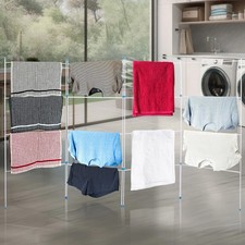 4 FOLD CLOTHES DRYER RACK INDOOR DRYING FOLDING LAUNDRY OUTDOOR PATIO AIRER HOME