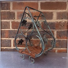 Vintage Wine Rack Metal Rattan