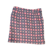 Boden Navy & Pink Wool Mini Skirt UK 12 Lined with Pockets Fully Lined VGC