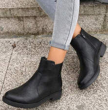 Womens Ladies Ankle Boots Zip