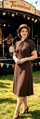 Vintage 1940s style brown - style,