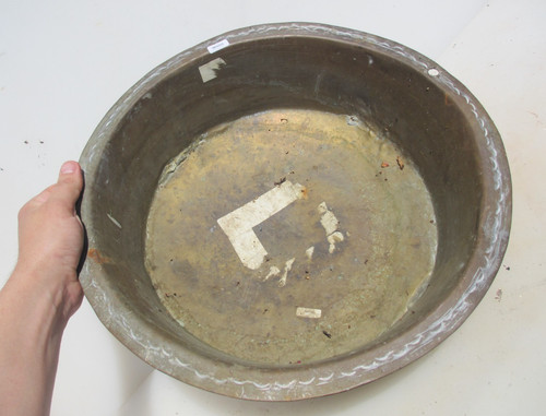 Victorian brass cooking pot - cooking,