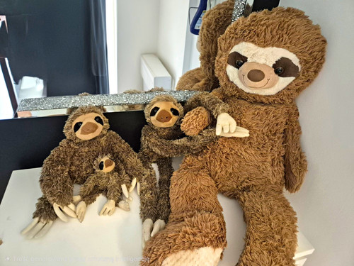 Sloth family plush soft toys - family,