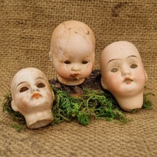 Vintage Doll Heads x3 Craft