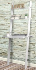 White Or Grey Ladder Desk 2 Shelf Wooden Bedroom Computer Table Work Office Unit