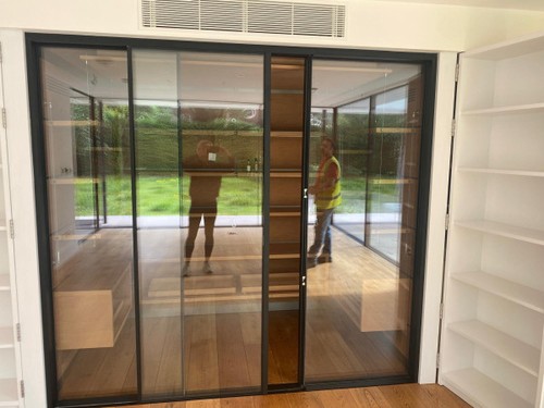 Frameless patio sliding - patio, doors